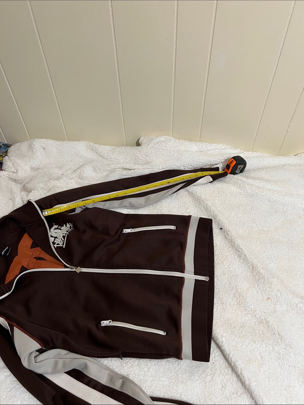 DC Women’s Dark Brown Track Jacket with White Stripes - Picture 7 of 13